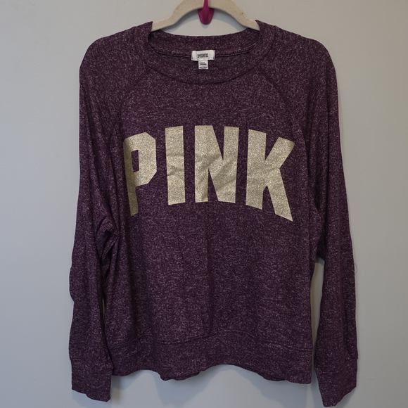 Victoria's Secret PINK Glitter Logo Crewneck Pullover. - Picture 1 of 4
